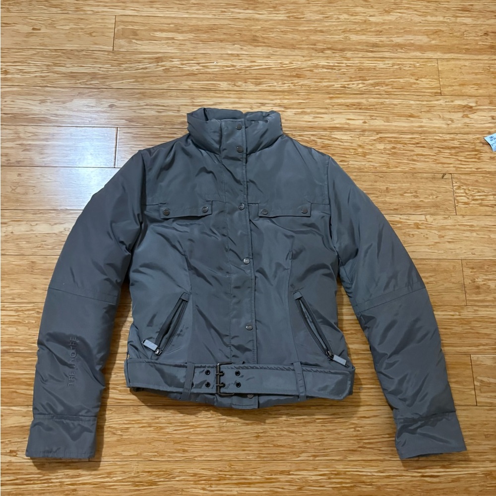 Tre Uno Tre Gray Puffer Jacket With Belt